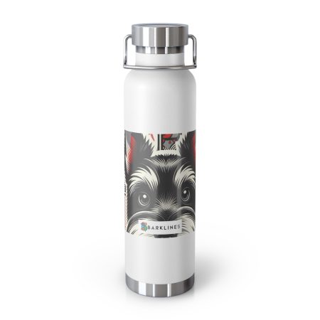 Cesky Terrier - 22 oz. Copper Vacuum Insulated Bottle  - By Rex VanBarkley