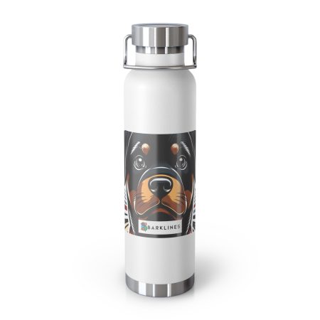 Rottweiler - 22 oz. Copper Vacuum Insulated Bottle  - By Baxter Monet