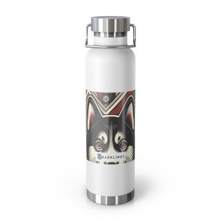 Norwegian Elkhound - 22 oz. Copper Vacuum Insulated Bottle  - By Baxter VanWoof