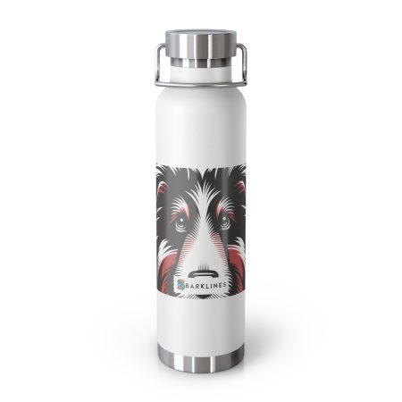 Bearded Collie - 22 oz. Copper Vacuum Insulated Bottle  - By Biscuit VanGogh
