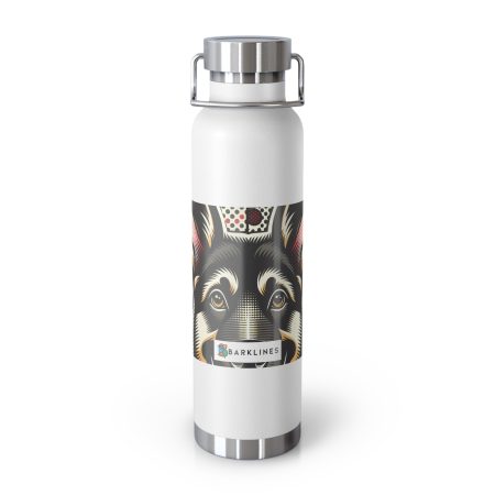 German Shepherd - 22 oz. Copper Vacuum Insulated Bottle  - By Baxter Monet
