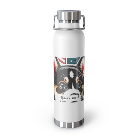 Norwegian Buhund - 22 oz. Copper Vacuum Insulated Bottle  - By Baxter VanWoof