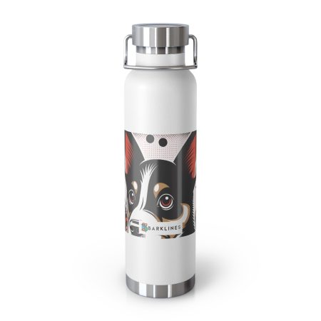 Australian Kelpie - 22 oz. Copper Vacuum Insulated Bottle  - By Biscuit Barksdale