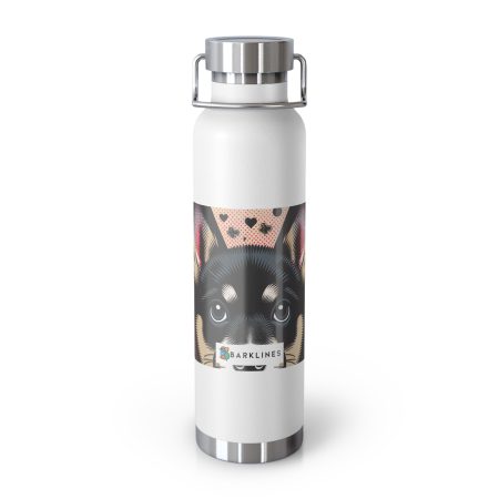 Schipperke - 22 oz. Copper Vacuum Insulated Bottle  - By Baxter Vanwoof
