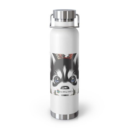 Siberian Husky - 22 oz. Copper Vacuum Insulated Bottle  - By Baxter DaVinci