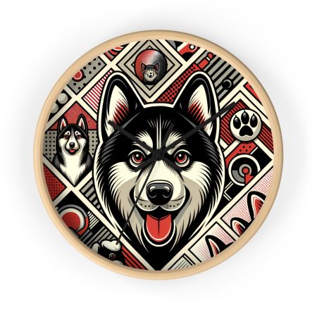 Norwegian Elkhound - Wall Clock - By Baxter VanWoof