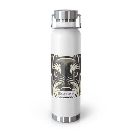 Schnauzer - 22 oz. Copper Vacuum Insulated Bottle  - By Biscuit Van Woof
