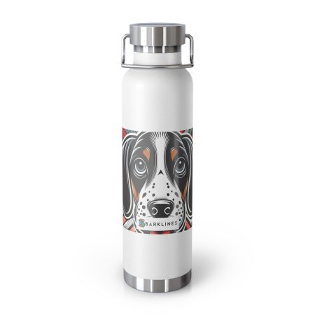 American Leopard Hound - 22 oz. Copper Vacuum Insulated Bottle  - By Rufus Barkley
