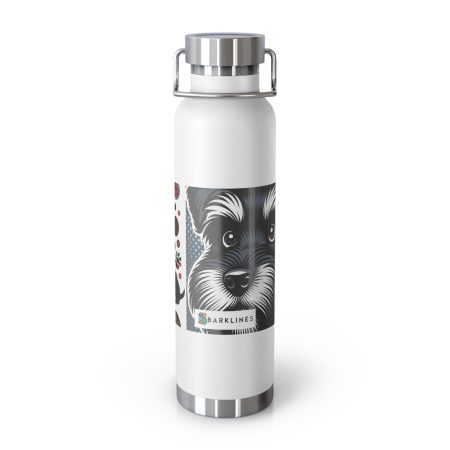 Black Russian Terrier - 22 oz. Copper Vacuum Insulated Bottle  - By Rex VanGogh