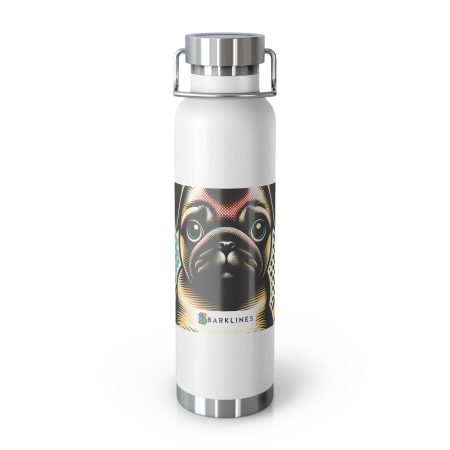Pug - 22 oz. Copper Vacuum Insulated Bottle  - By Rufus Barkley