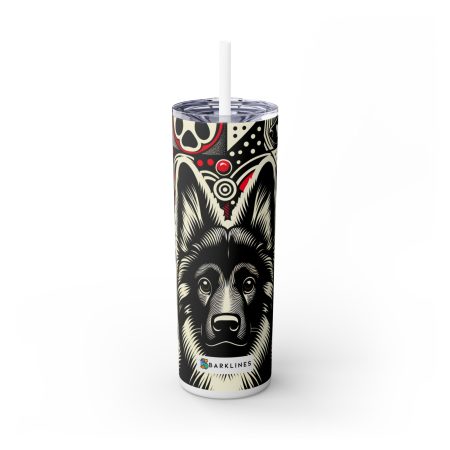 Tervuren Shepherd - 20 oz. Skinny Tumbler - By Biscuit Van Barkley