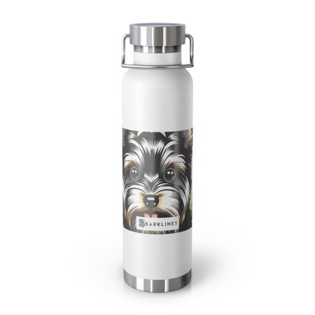 Silky Terrier - 22 oz. Copper Vacuum Insulated Bottle  - By Biscuit Van Barkley