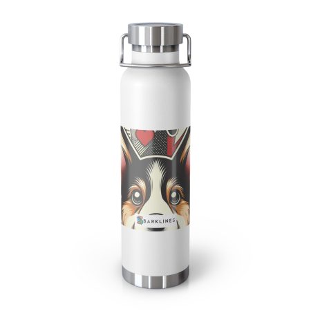 Cardigan Welsh Corgi - 22 oz. Copper Vacuum Insulated Bottle  - By Rufus Barkley